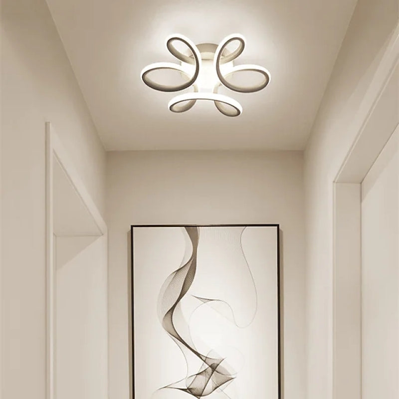 Fael Modern Flower Shape Metal Ceiling Light, Black/White, Hallway - Neutralighting