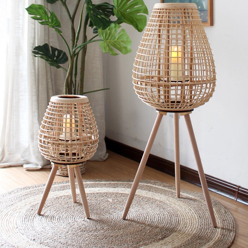 Ritta Floor Lamp, Wood & Rattan - Neutralighting