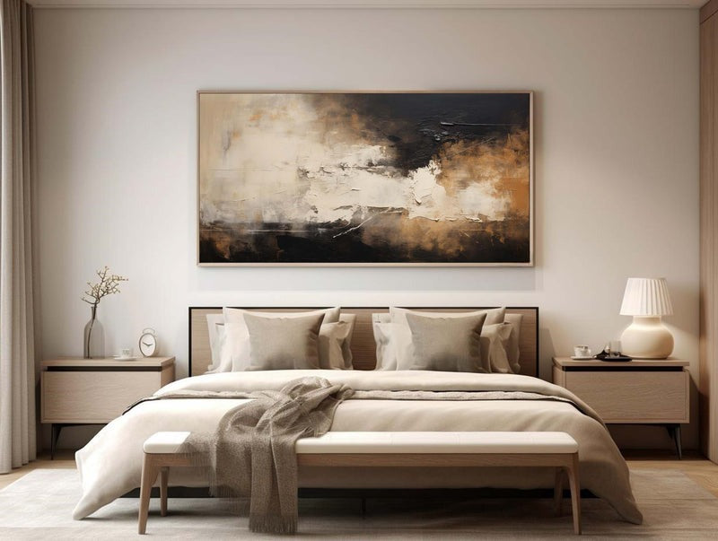 Black Beige Gold Abstract Painting