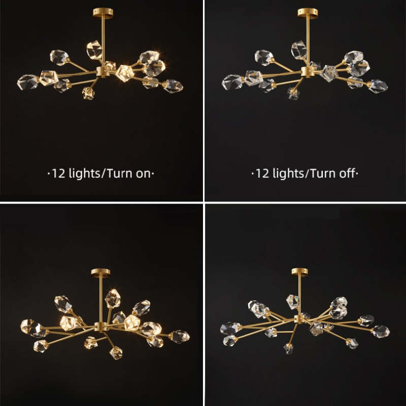 Kristy Luxurious Crystal Chandelier Living Room Golden - Neutralighting