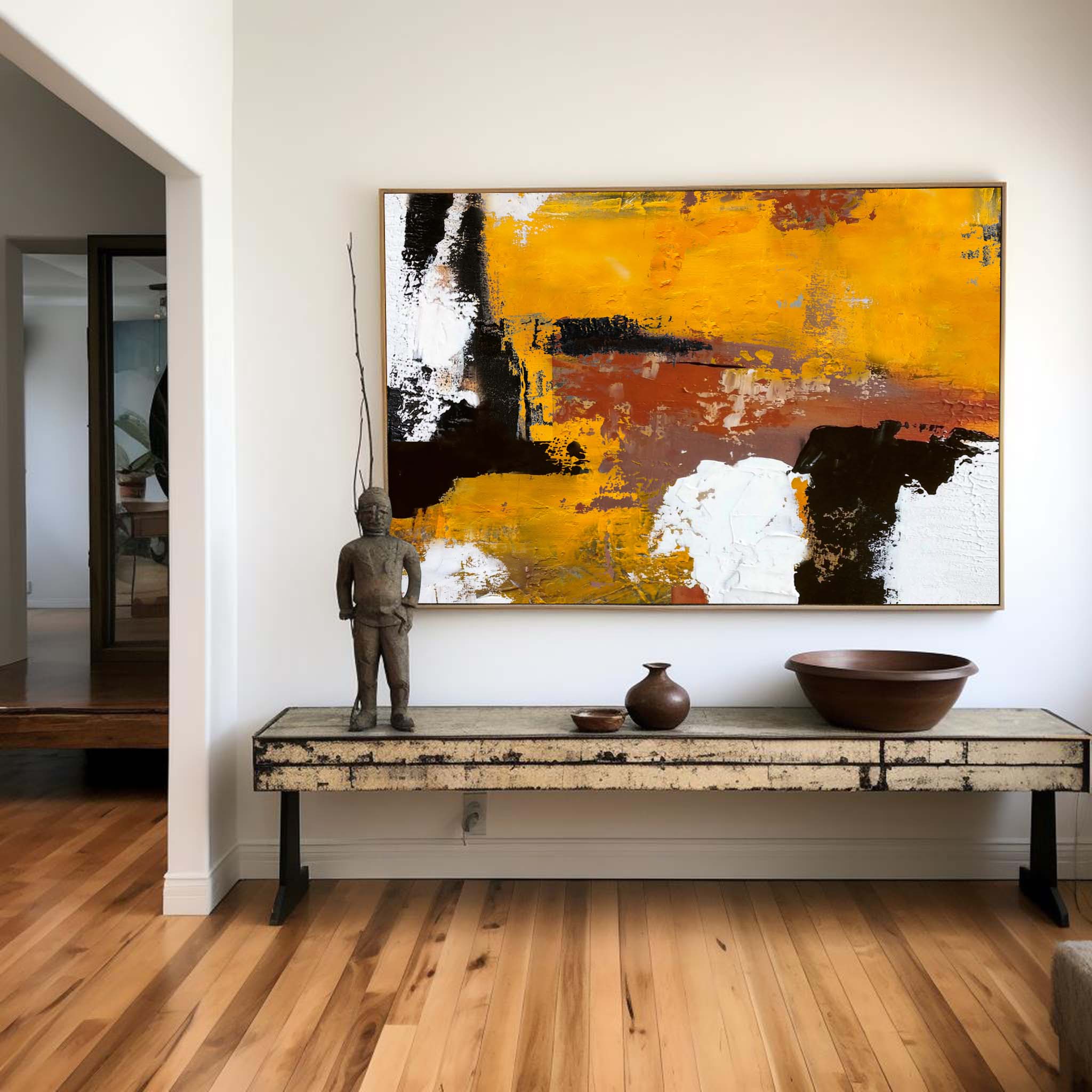Burnt Orange Abstract Painting ABAH24 - Neutralighting