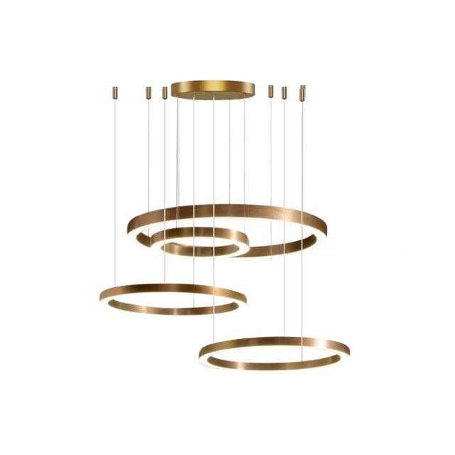 Arisha Modern LED Metal Large Multi Ring Adjustable Living/Dining Room Pendant Light, Gold - Neutralighting