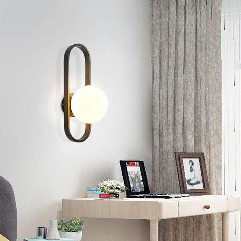 Valentina Modern Globe Bedside Wall Lamp Mount for Bedroom & Reading Room, Gold/Black - Neutralighting
