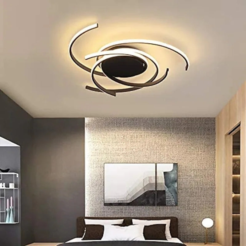 Arisha Modern Multi Arc Linetype Ceiling Light,Black/White - Neutralighting