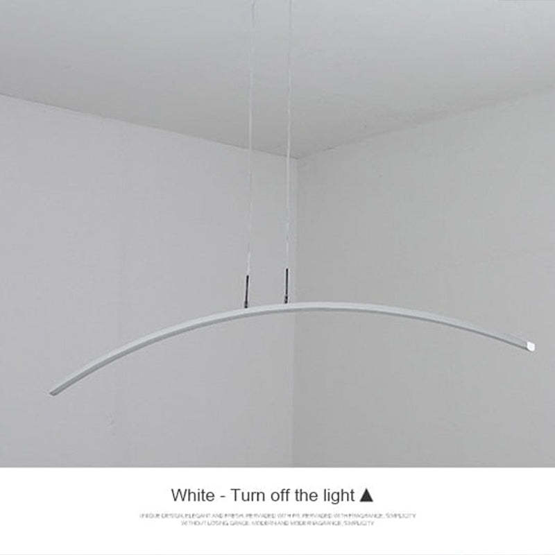 Arisha Curved Linear Pendant Light for Dining Room, Black/White - Neutralighting