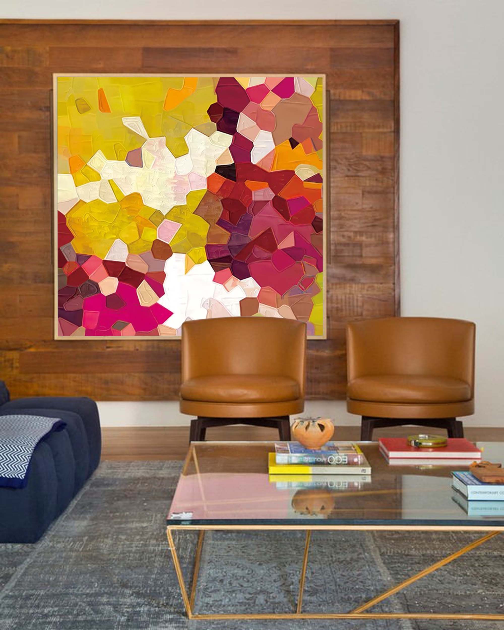 Wall Art Colorful Abstract Impasto Playful