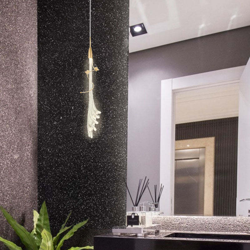 Arisha Elegant Flower Metal/Glass Pendant Light, Bedroom - Neutralighting