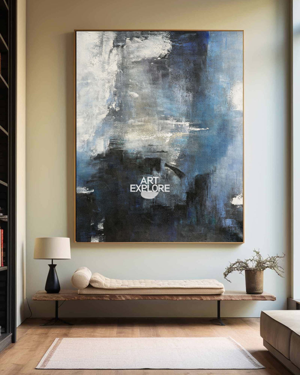 Blue Abstract Landscape Painting