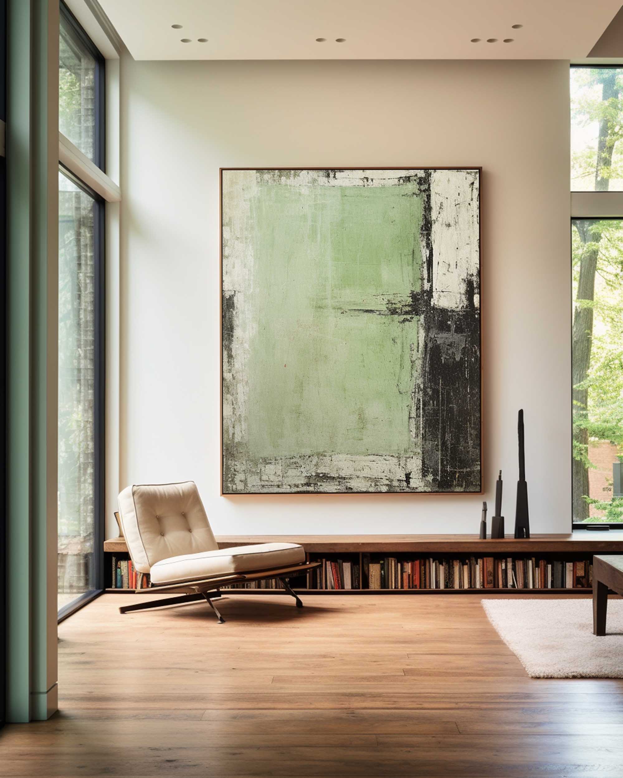 Modern Green Minimalist Painting
