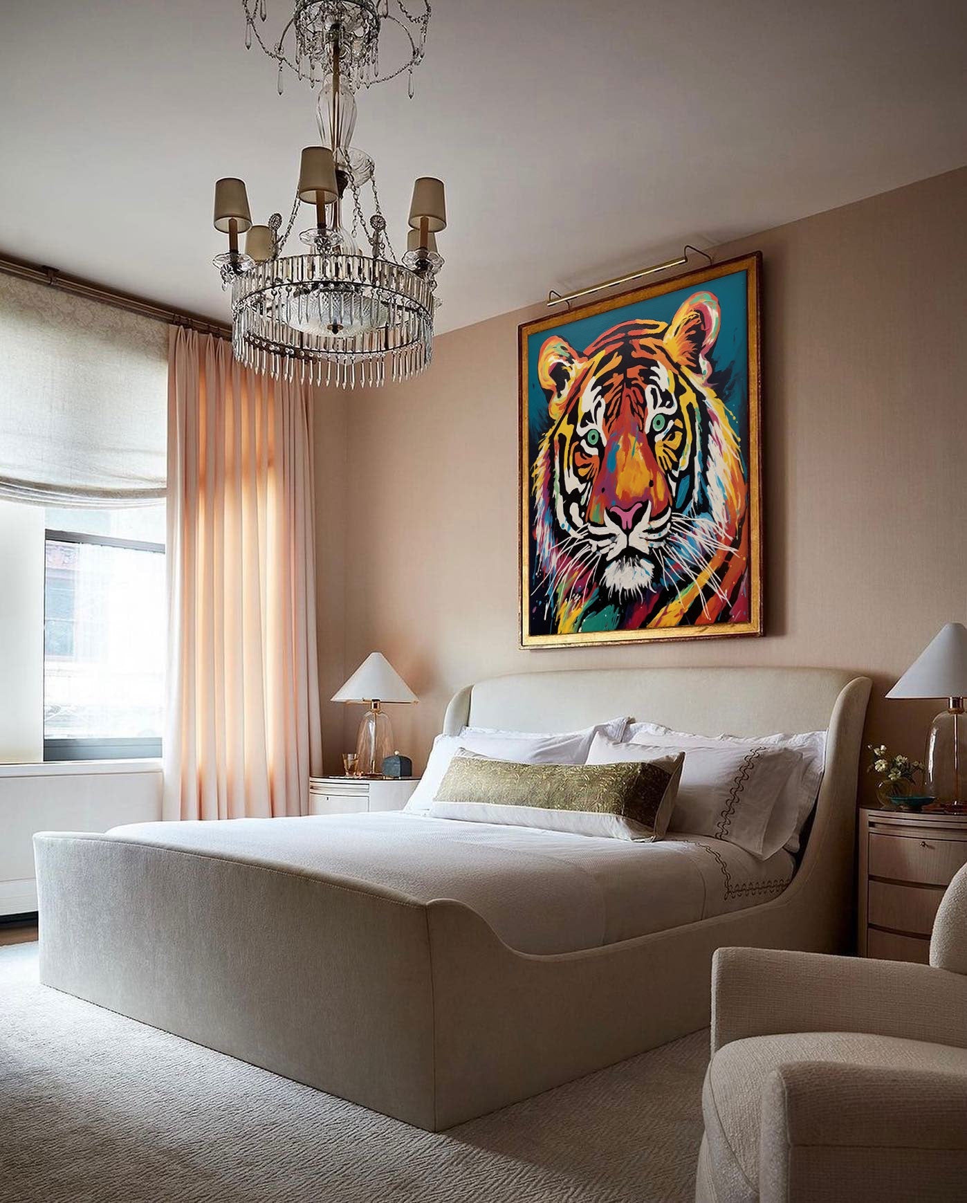 Striking Colorful Tiger Canvas Art