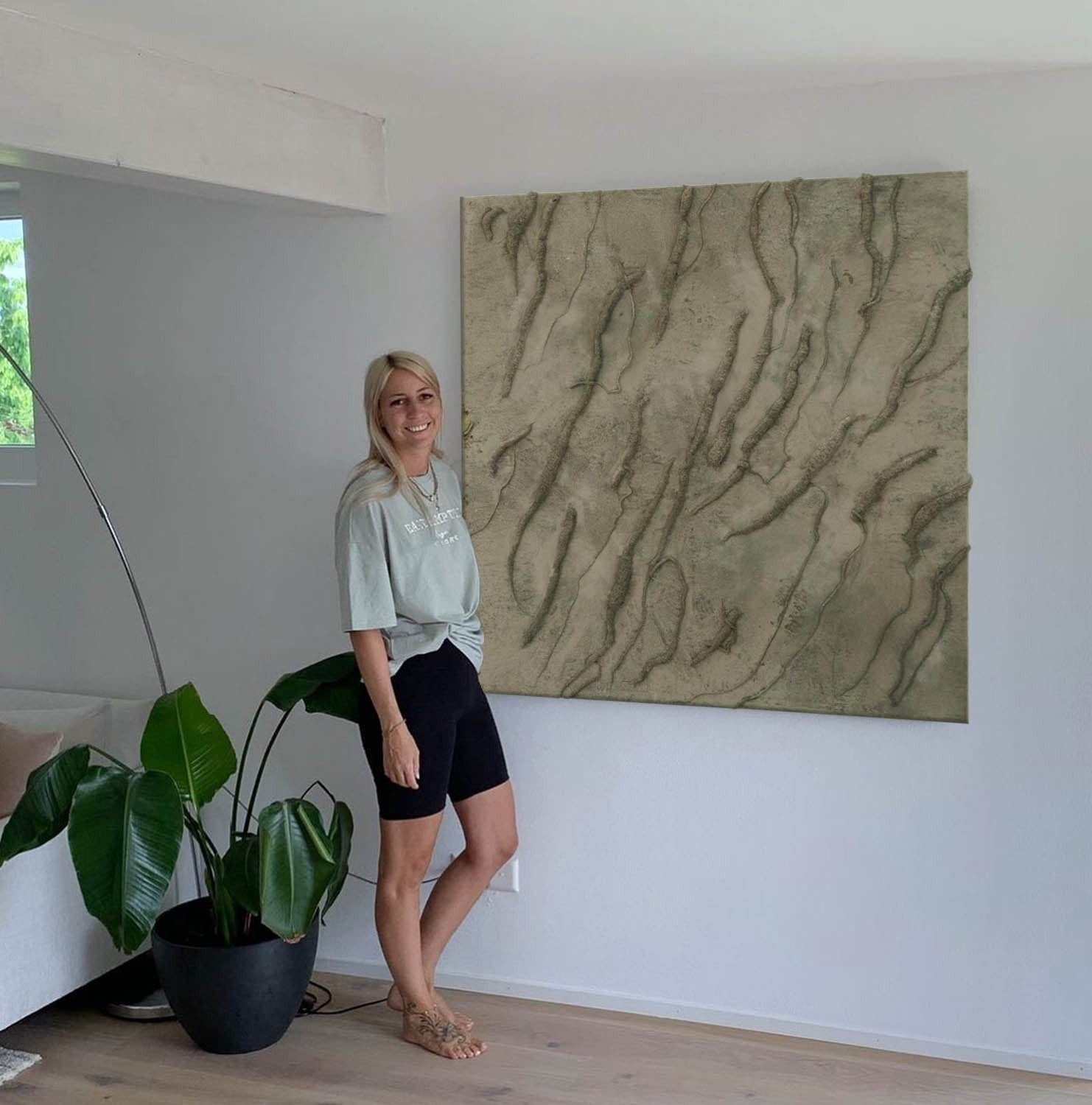 Wall Art Square 3D Texture Oil Painting