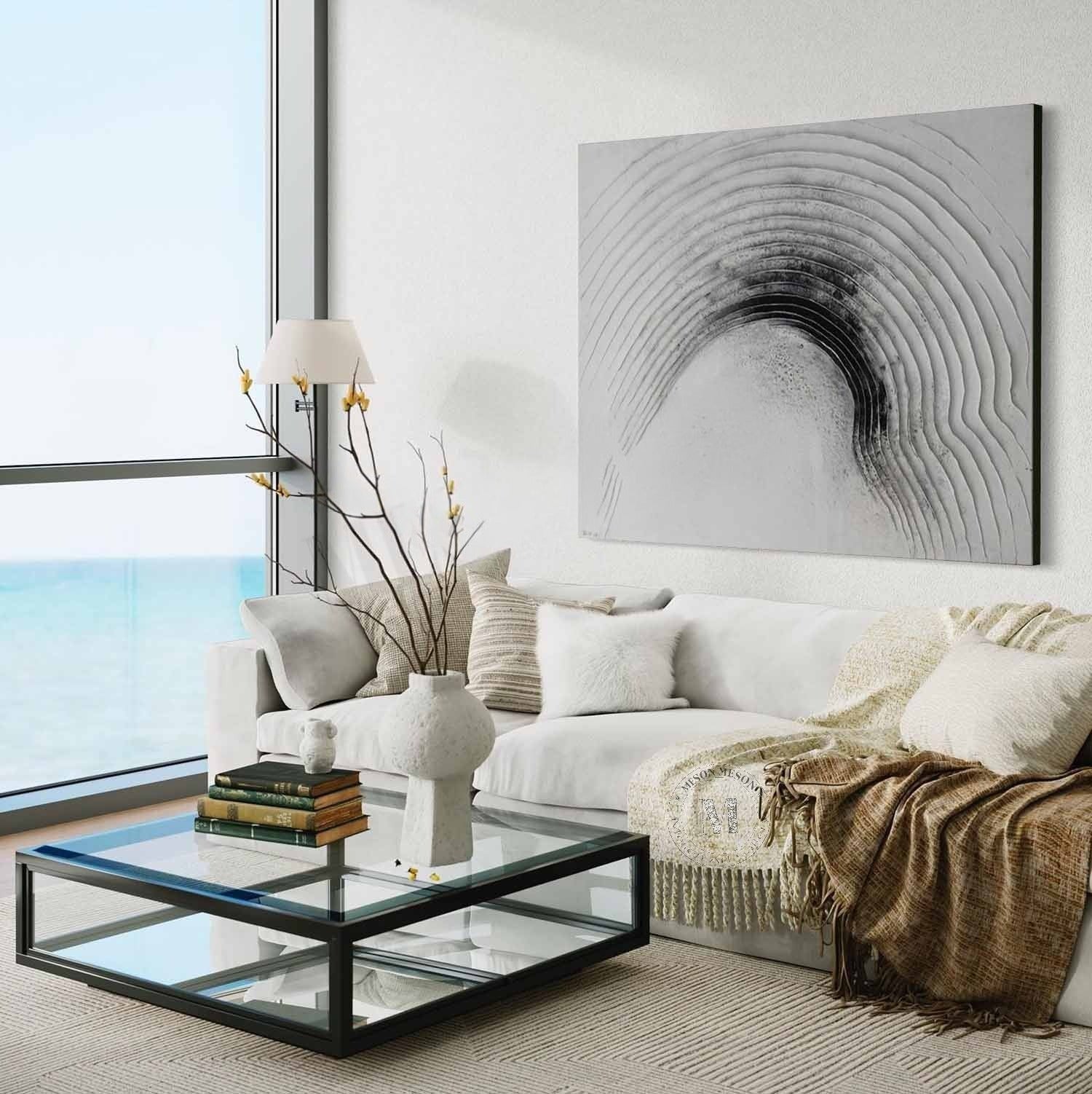 Wall Art Horizontal 3D Impasto Half-Circle