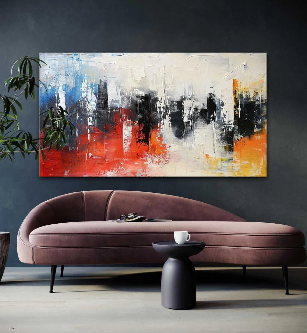 Colorful Tactile Bold Color Oil Painting Urban Grid Vibrant