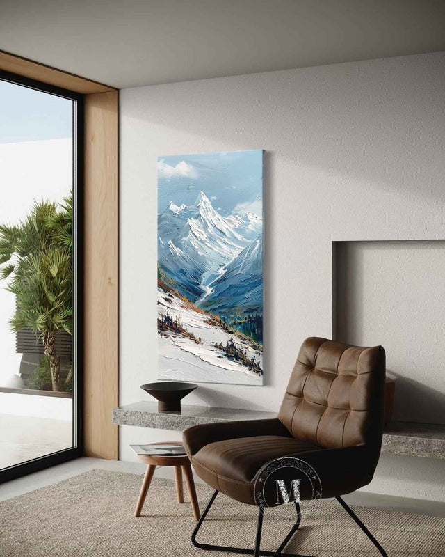 Wall Art Snow Mountain Clear Sky Snowscape