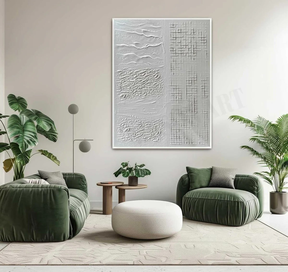 Neutral Tone Textured Plaster Art Texture Painting