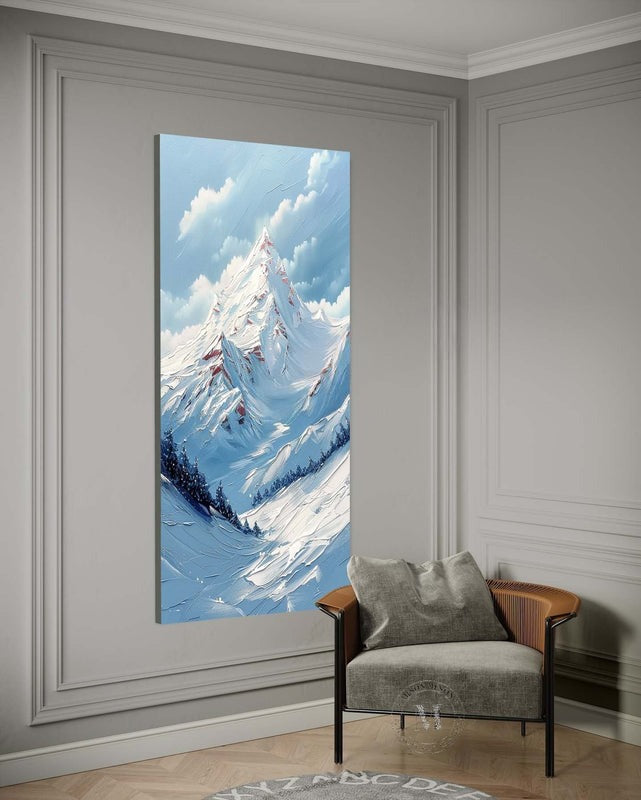 Wall Art Snow Mountain Blue Sky Landscape