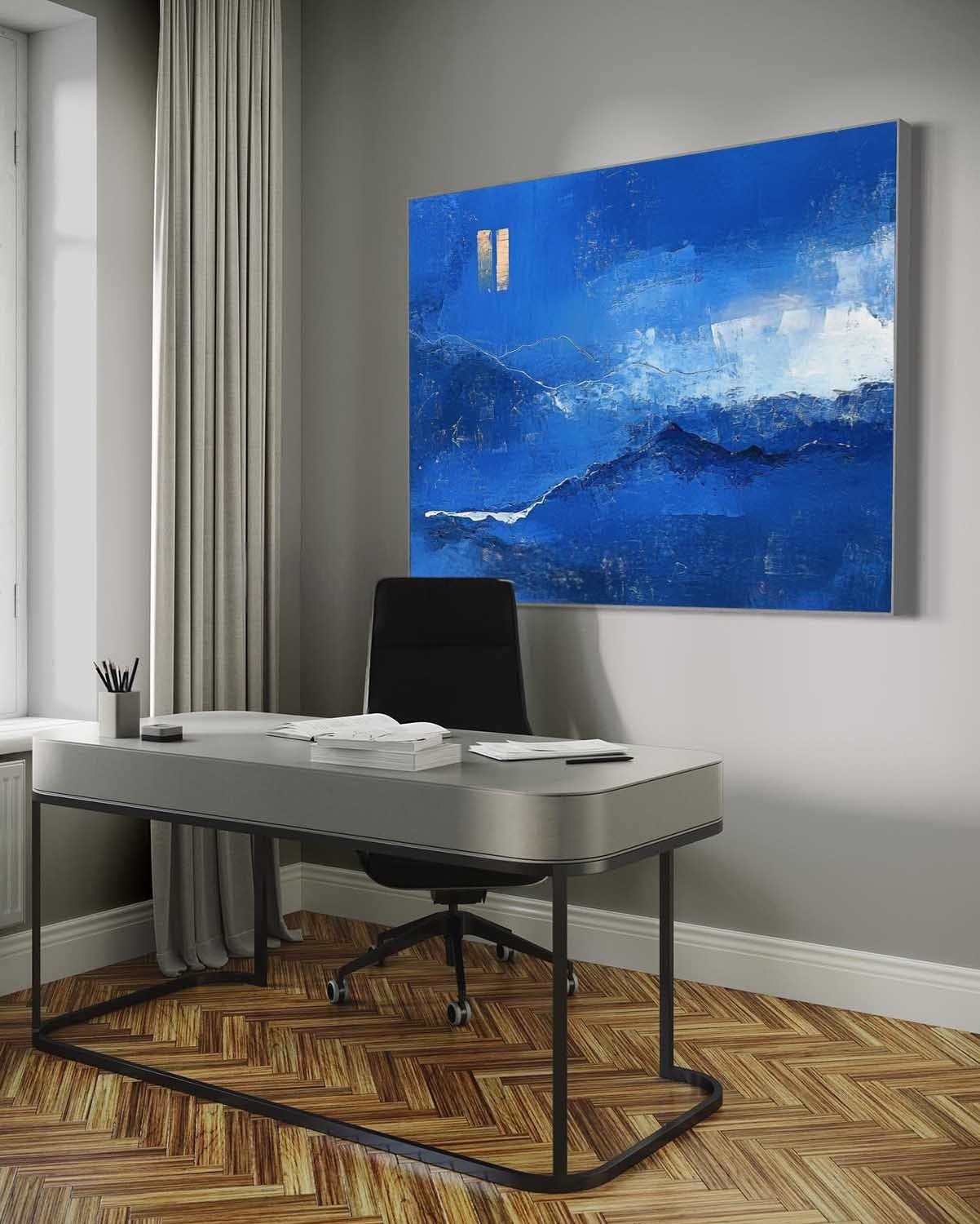 Wall Art Majestic Textured Blue