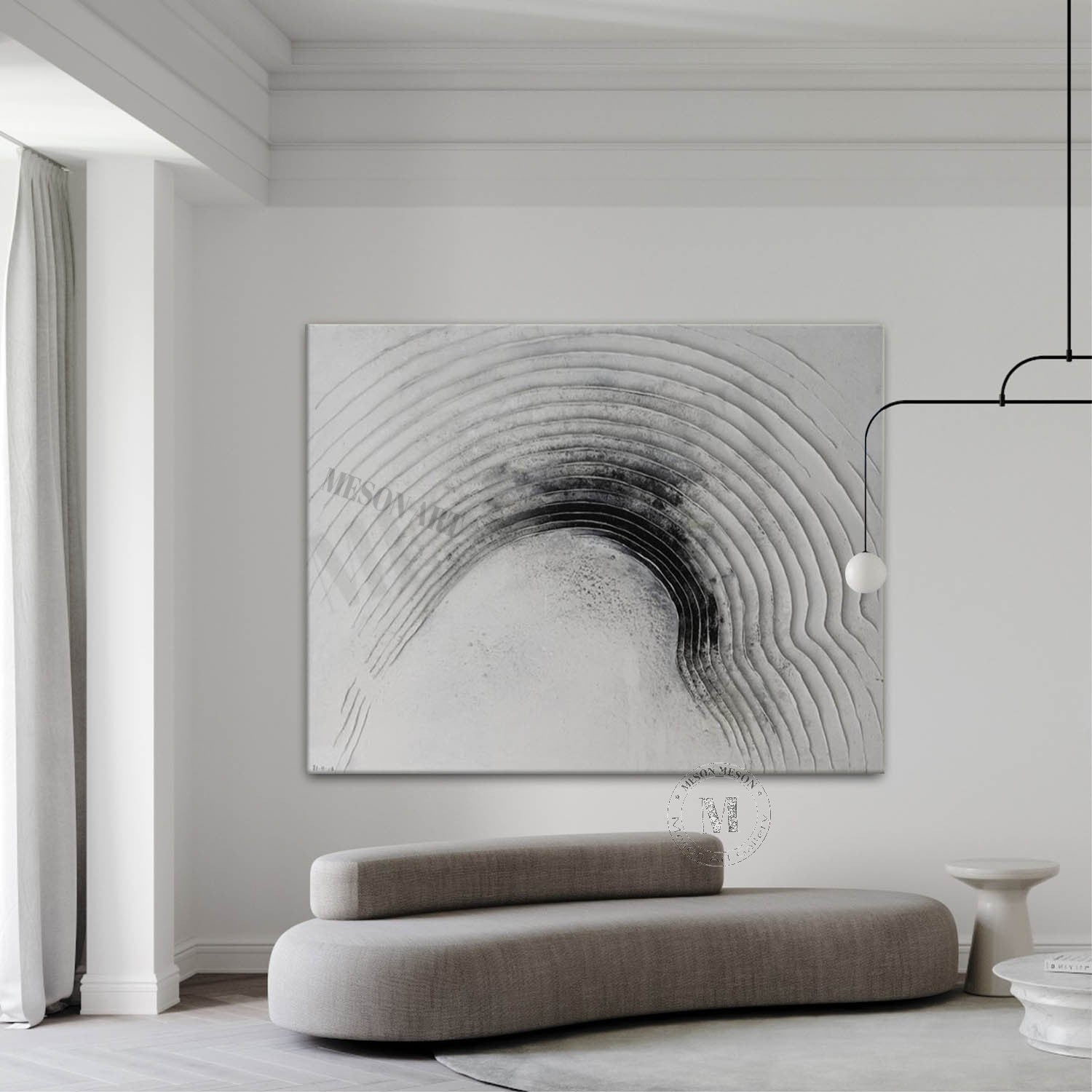 Wall Art Horizontal 3D Impasto Half-Circle