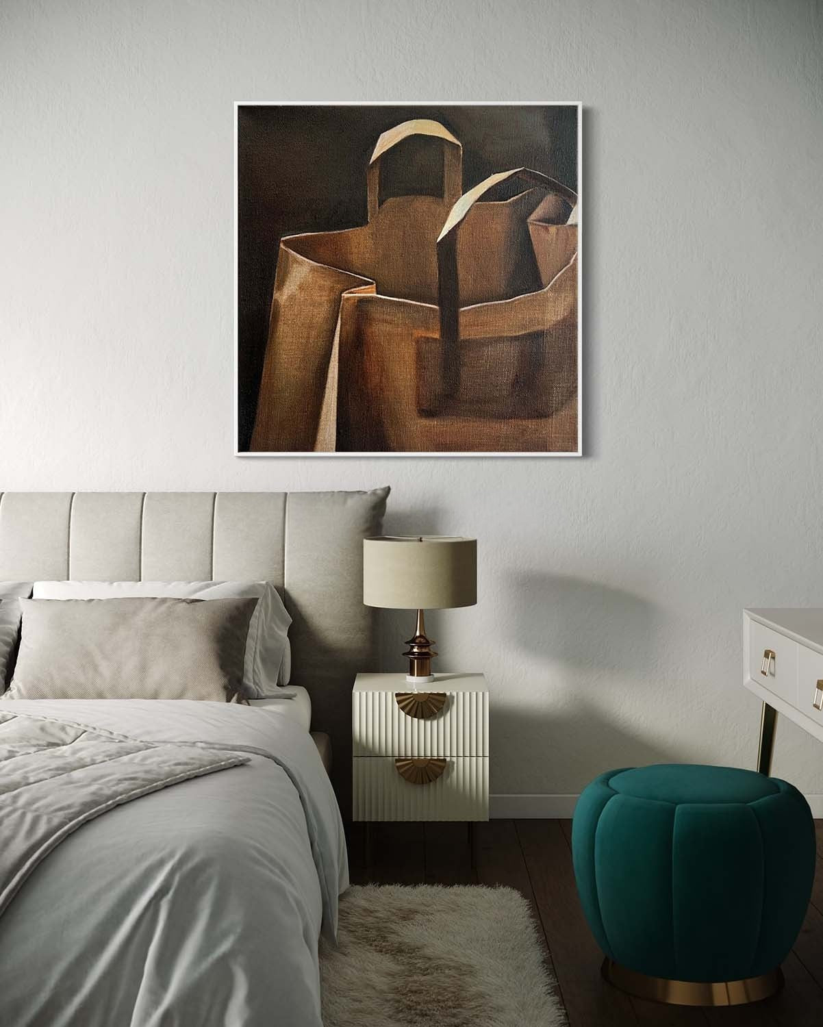 Wall Art Minimalist Textured Paper Bag