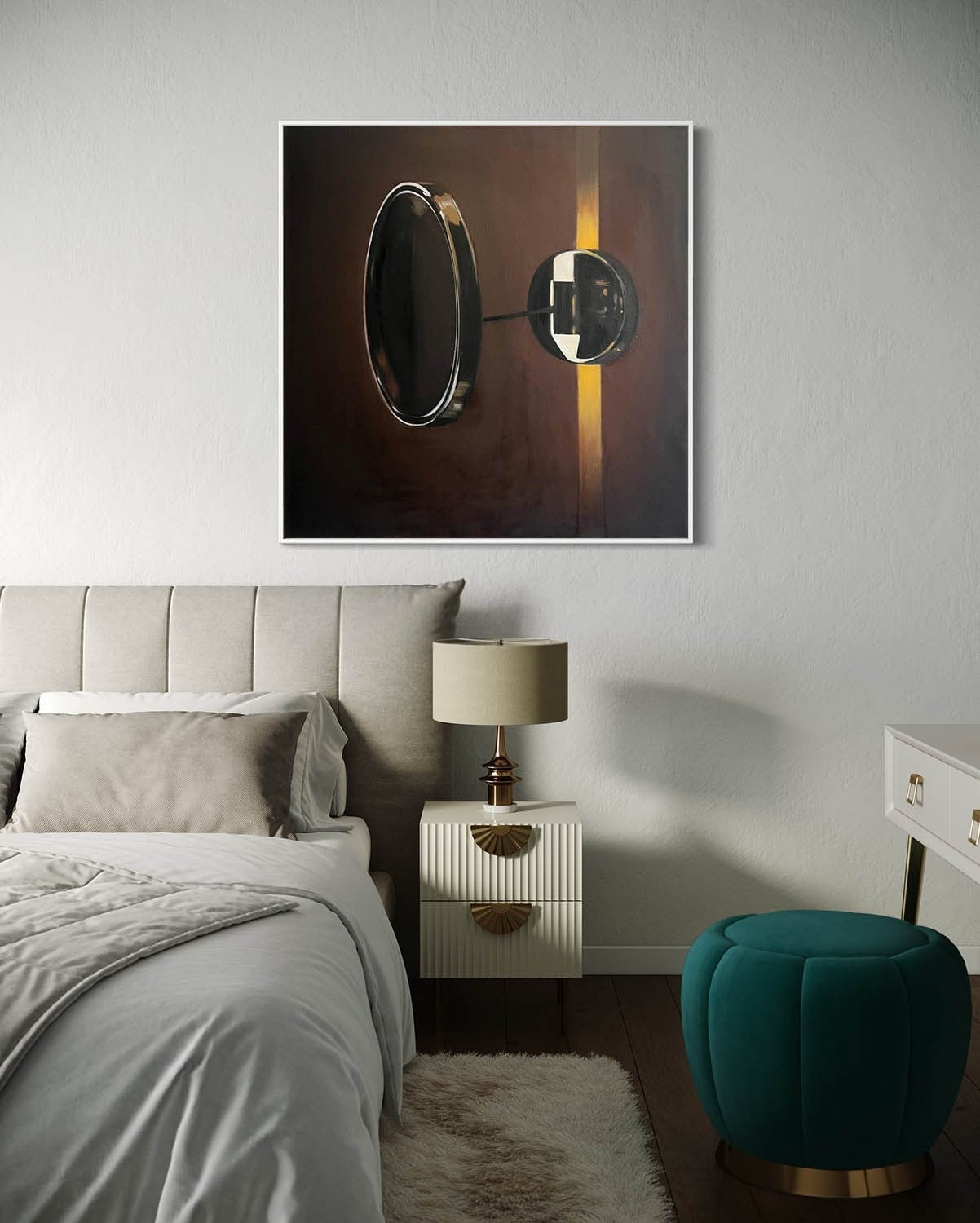 Wall Art Sleek Textured Metallic Ring