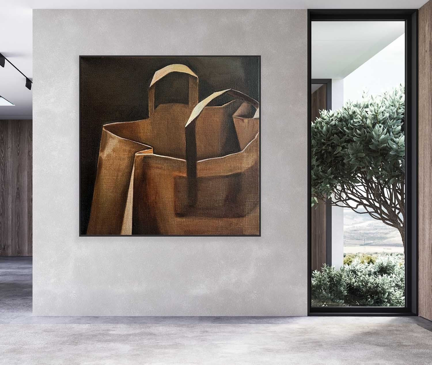Wall Art Minimalist Textured Paper Bag