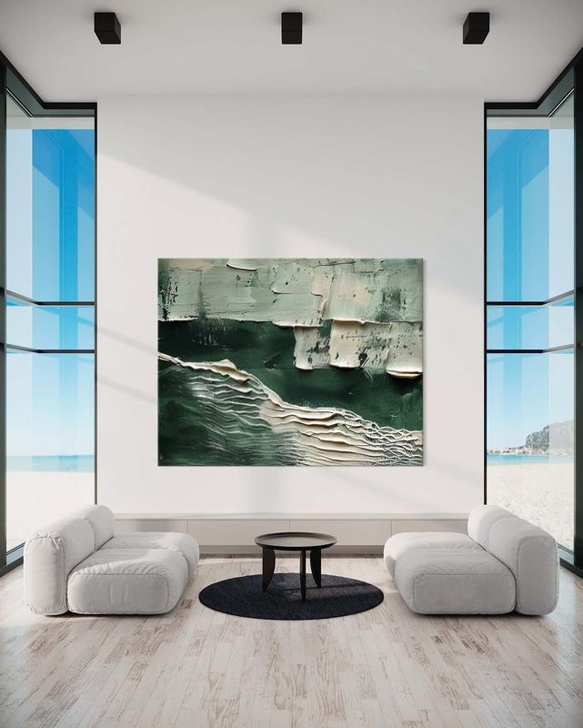 Wall Art Horizontal 3D Green Ocean