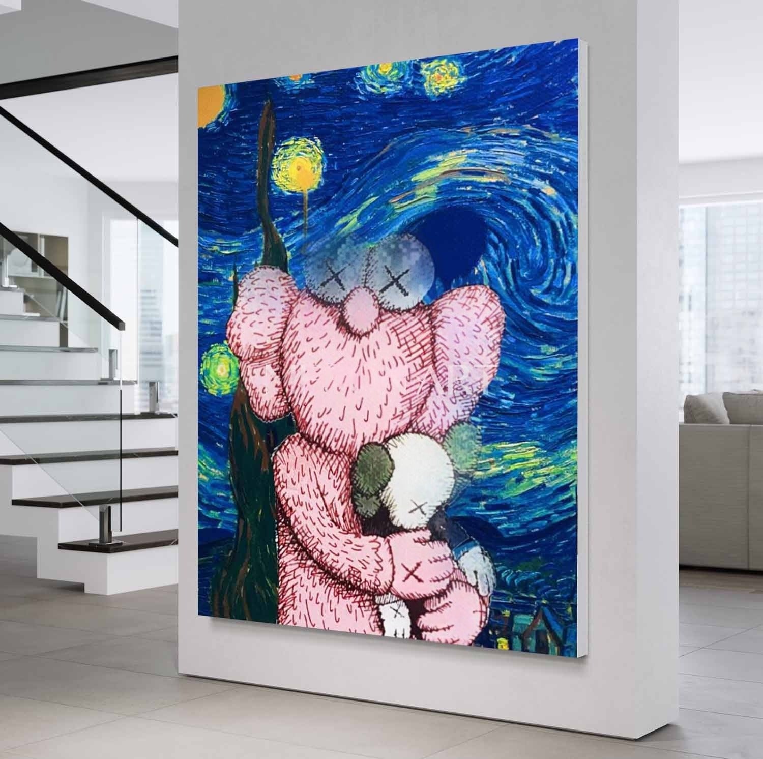 Wall Art Square Pop Art KAWS Inspired Starry Night