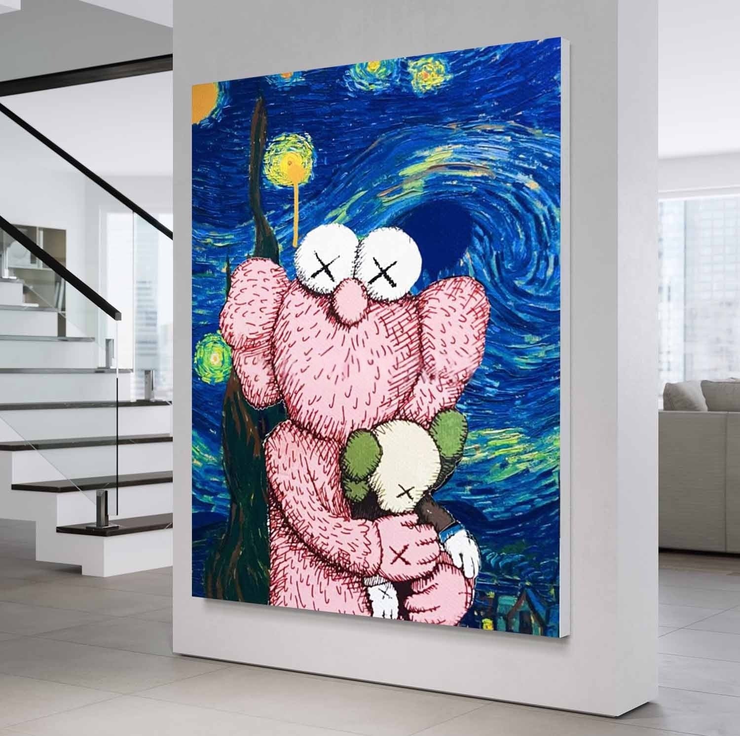 Wall Art Square Pop Art KAWS Inspired Starry Night