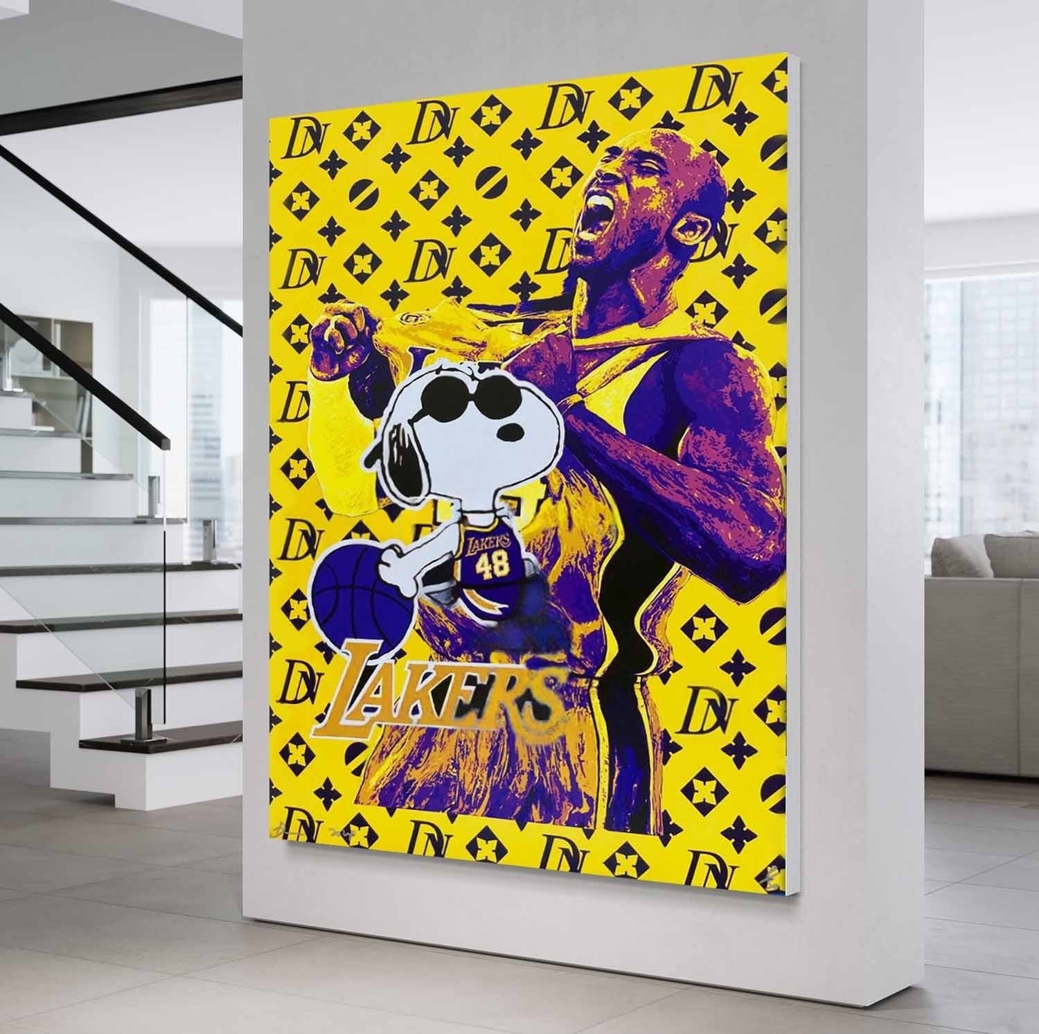 Wall Art Iconic Textured Lakers Kobe