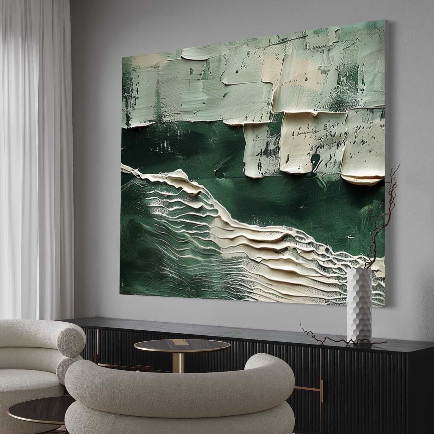 Wall Art Horizontal 3D Green Ocean