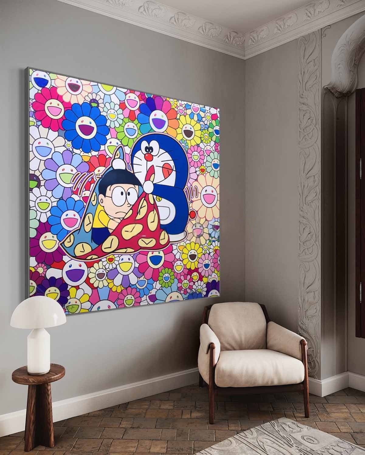 Wall Art Square Pop Art Takashi Murakami Doraemon Inspired