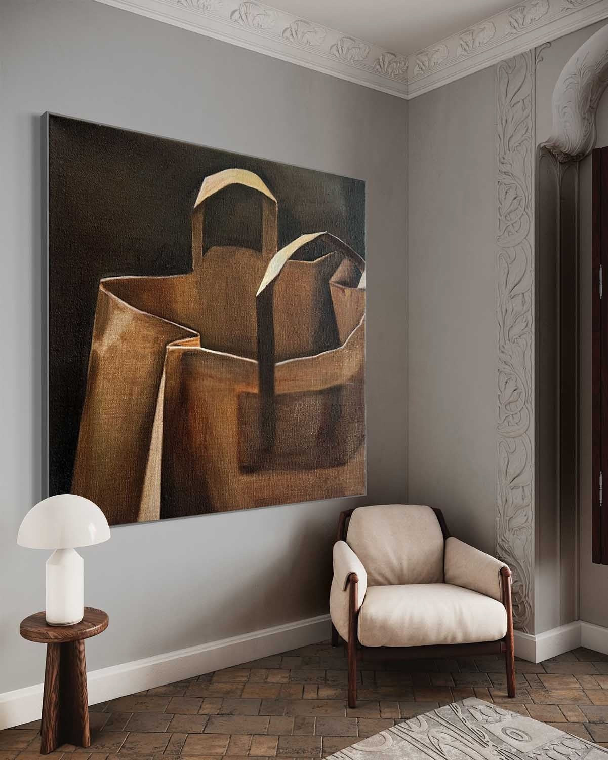 Wall Art Minimalist Textured Paper Bag