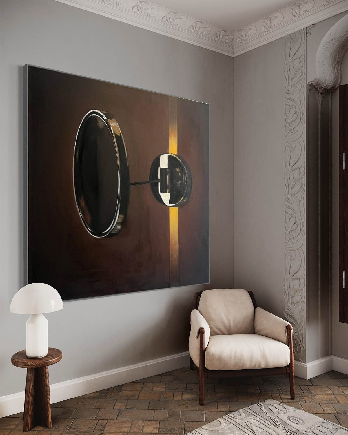 Wall Art Sleek Textured Metallic Ring