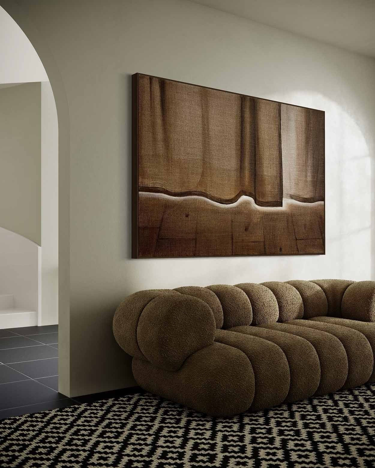 Wall Art Minimalist Textured Linen Curtain