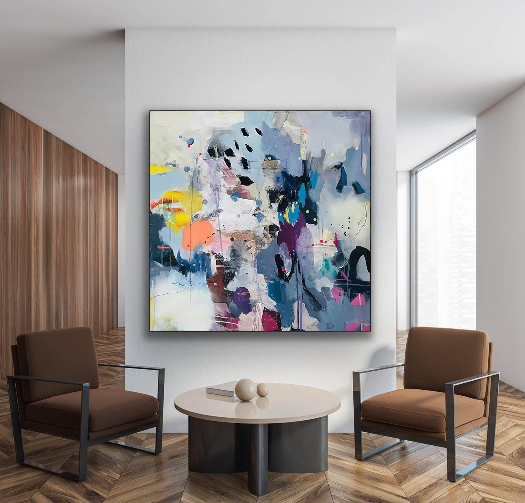 Abstract Canvas Art AB064 - Neutralighting