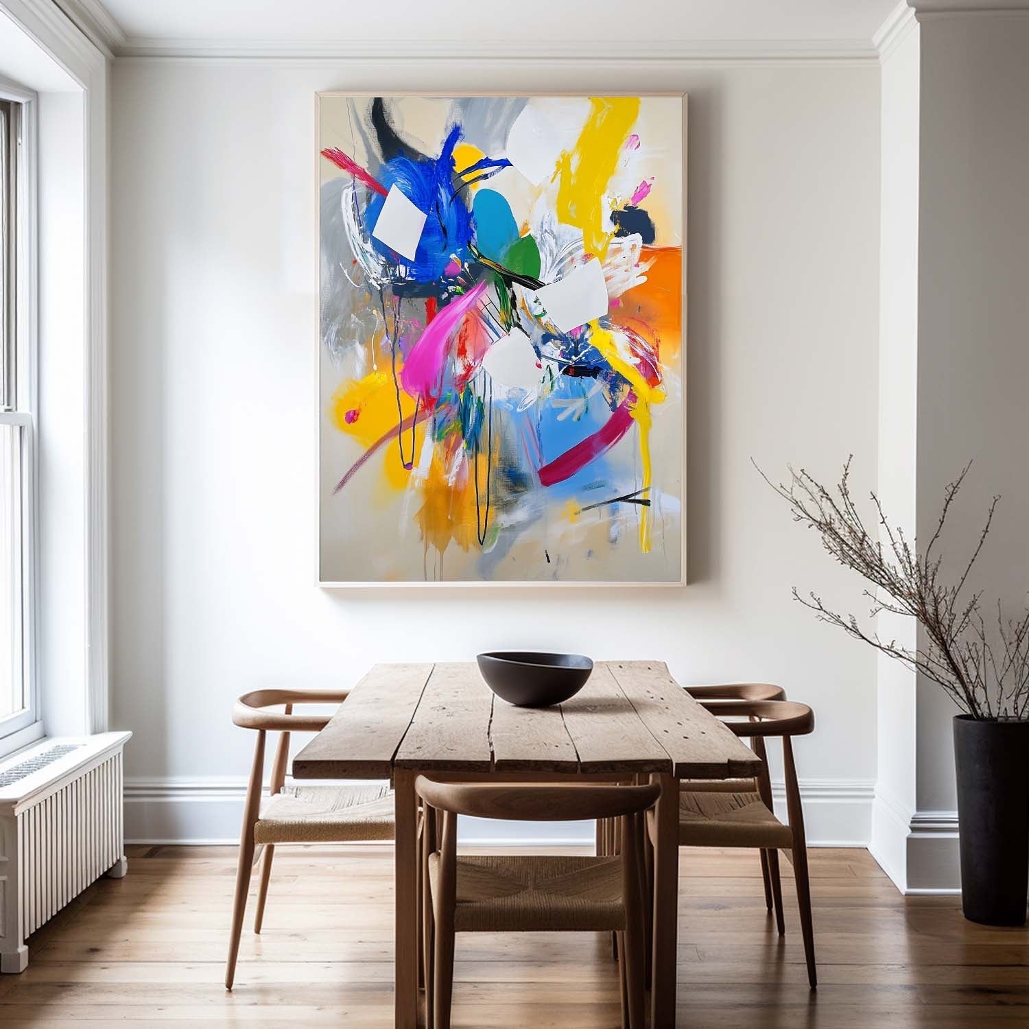 Vibrant Splash Color Abstract Canvas Art