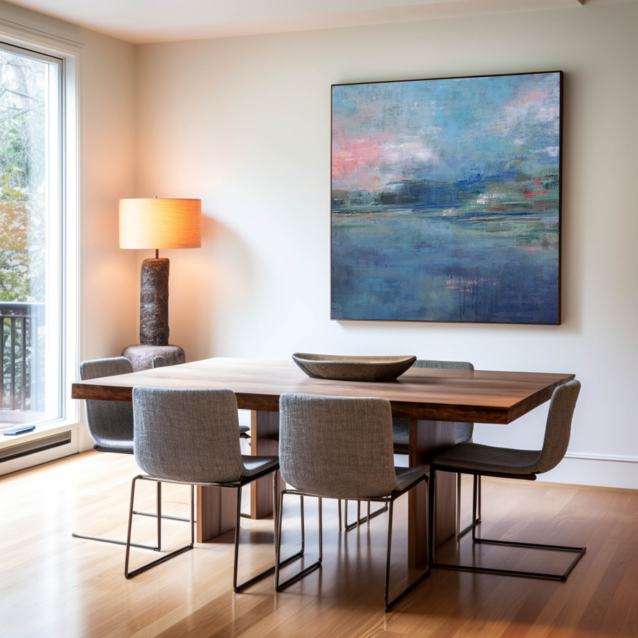 Dreamy Impressionist Waterscape  Blended Soft‑Hue Layered Textured Artwork
