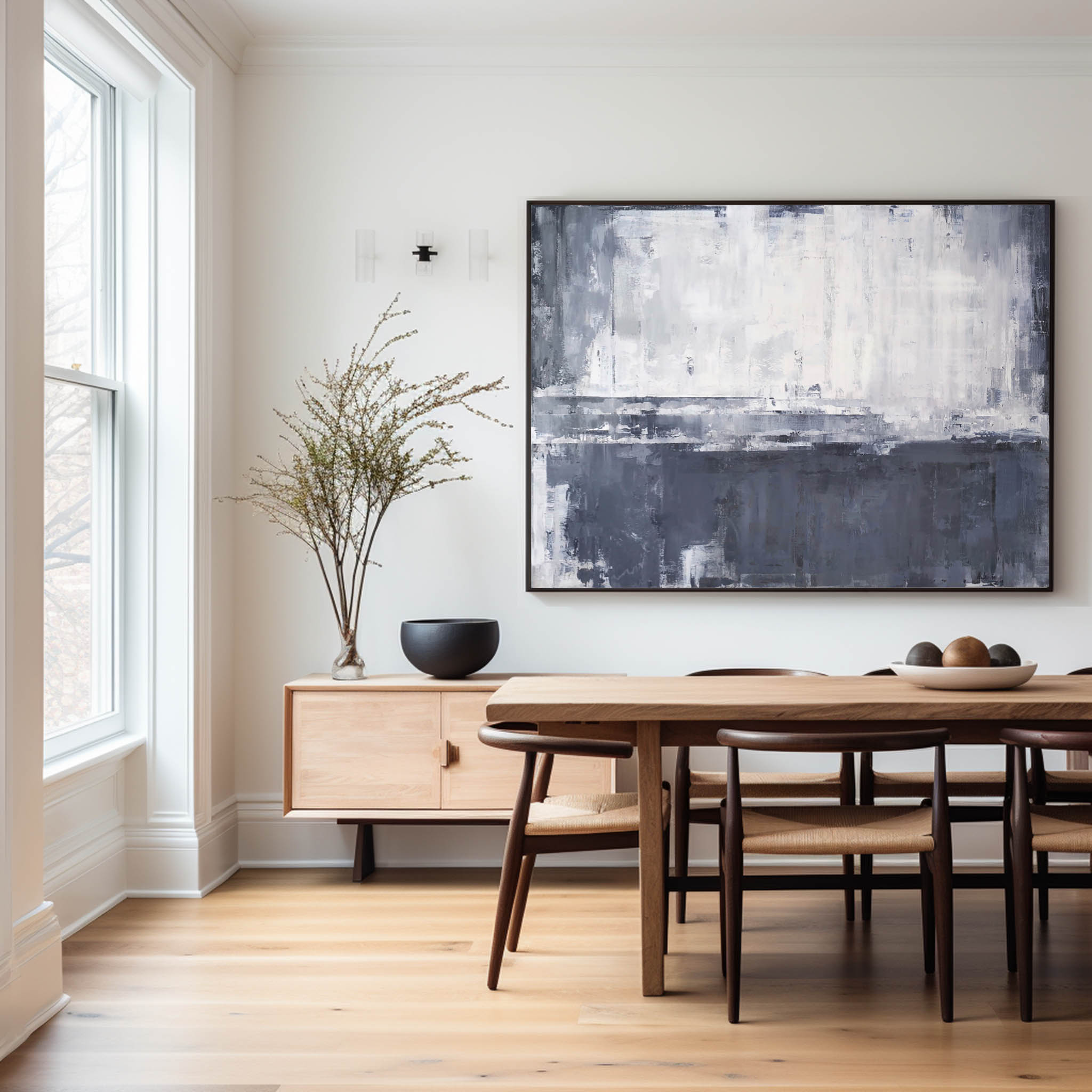 Grey And White Abstract Art ABSH16 - Neutralighting