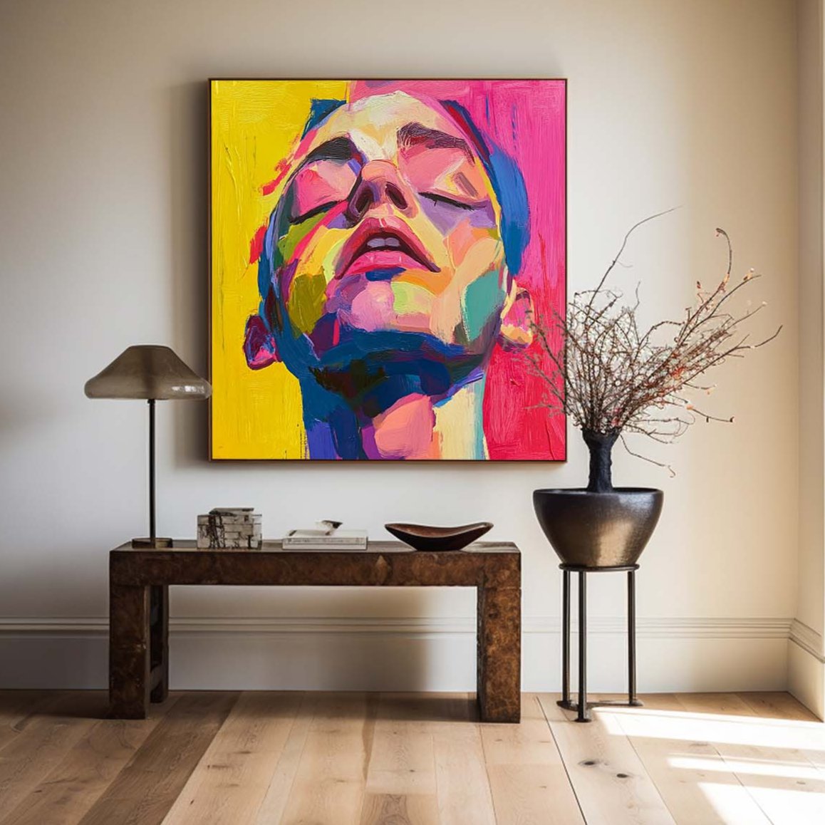 Vibrant Uptilted Portrait Canvas Wall Art
