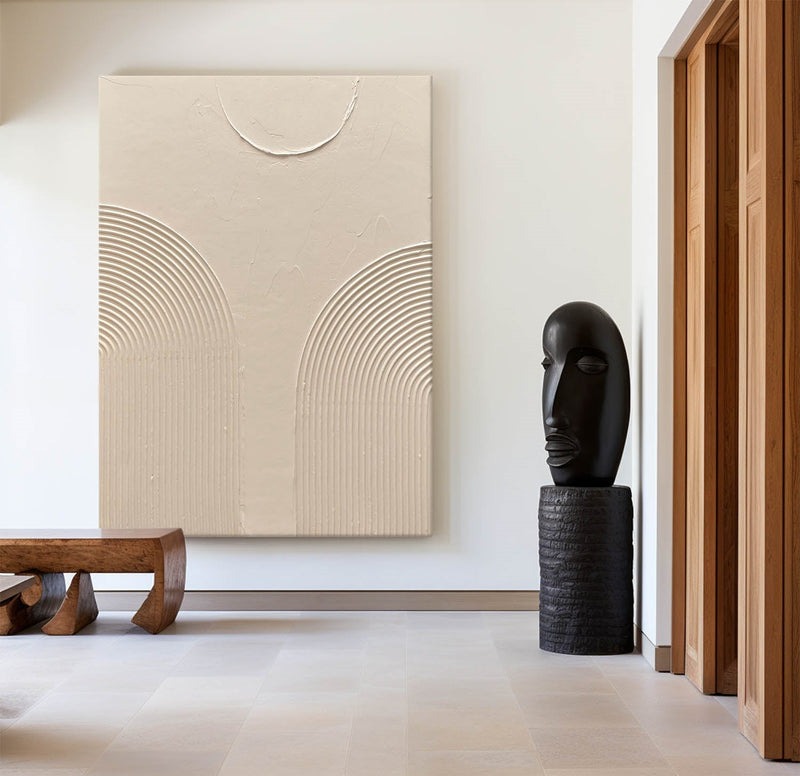 Beige Minimalist Abstract Painting