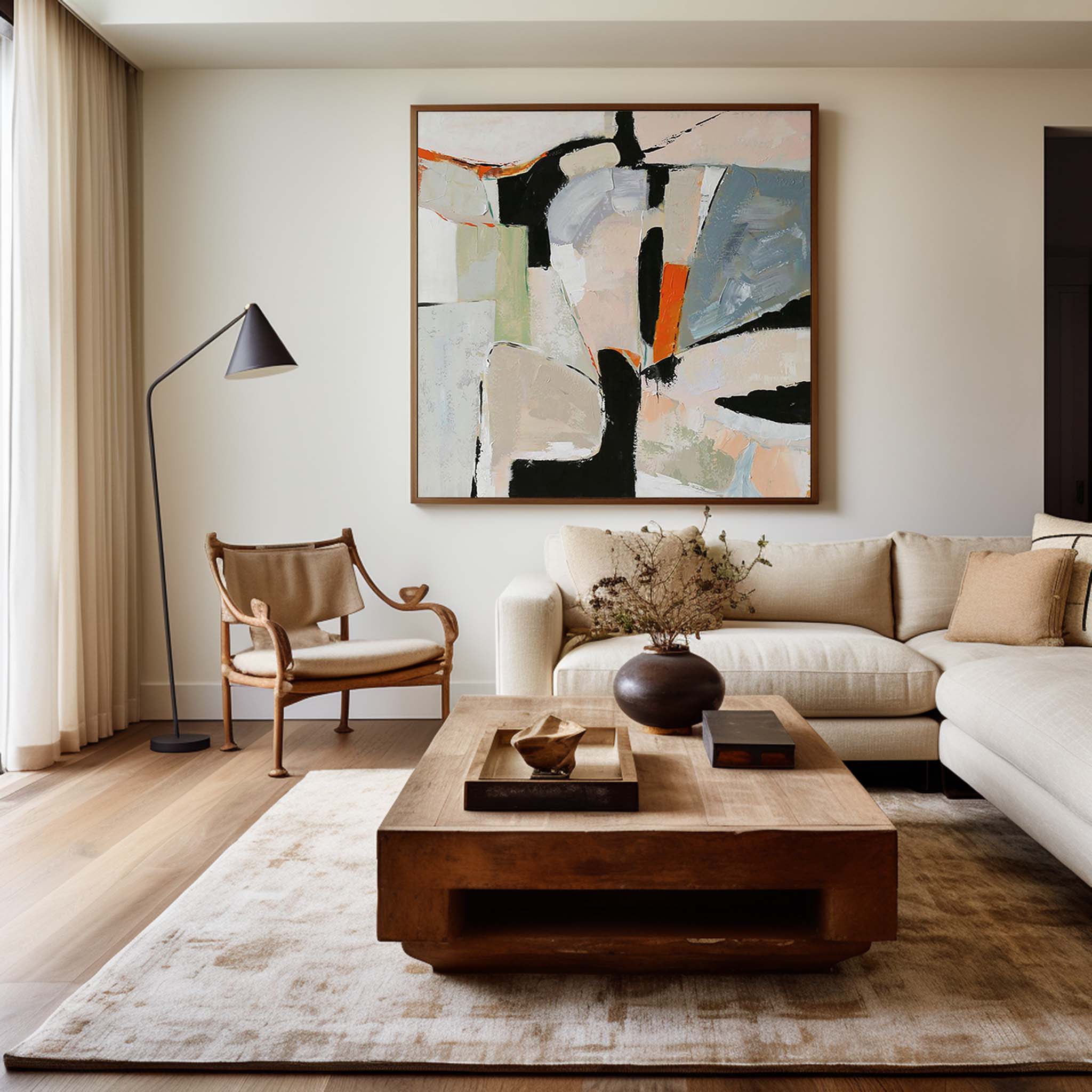 Modern Abstract Geometric Textured Wall Art