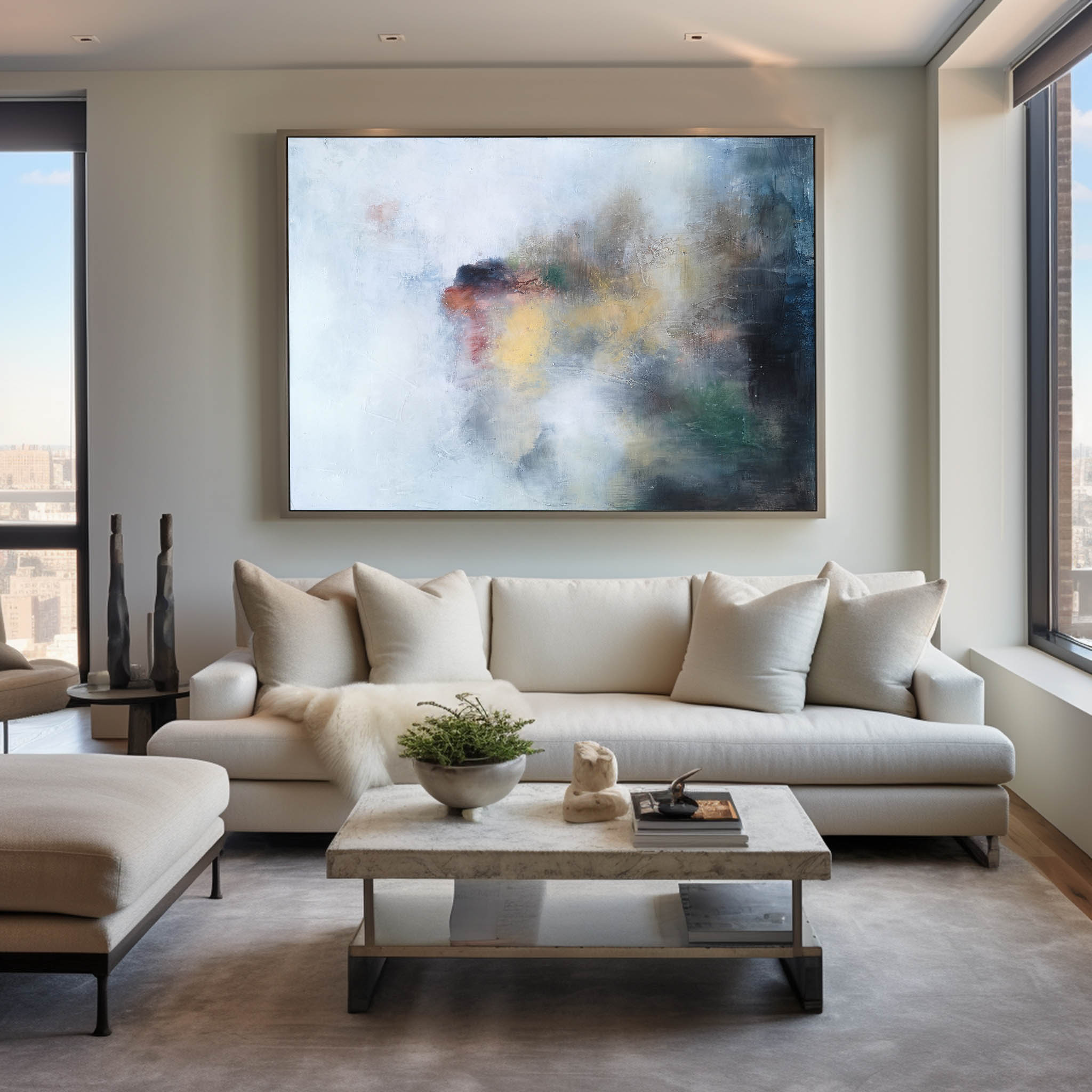 Ocean Abstract Painting ABSH34 - Neutralighting