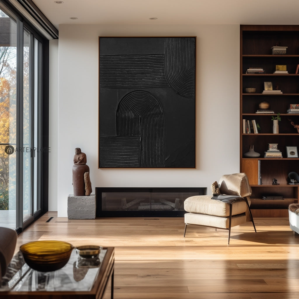 Bren Black Arch Geometric Canvas Art