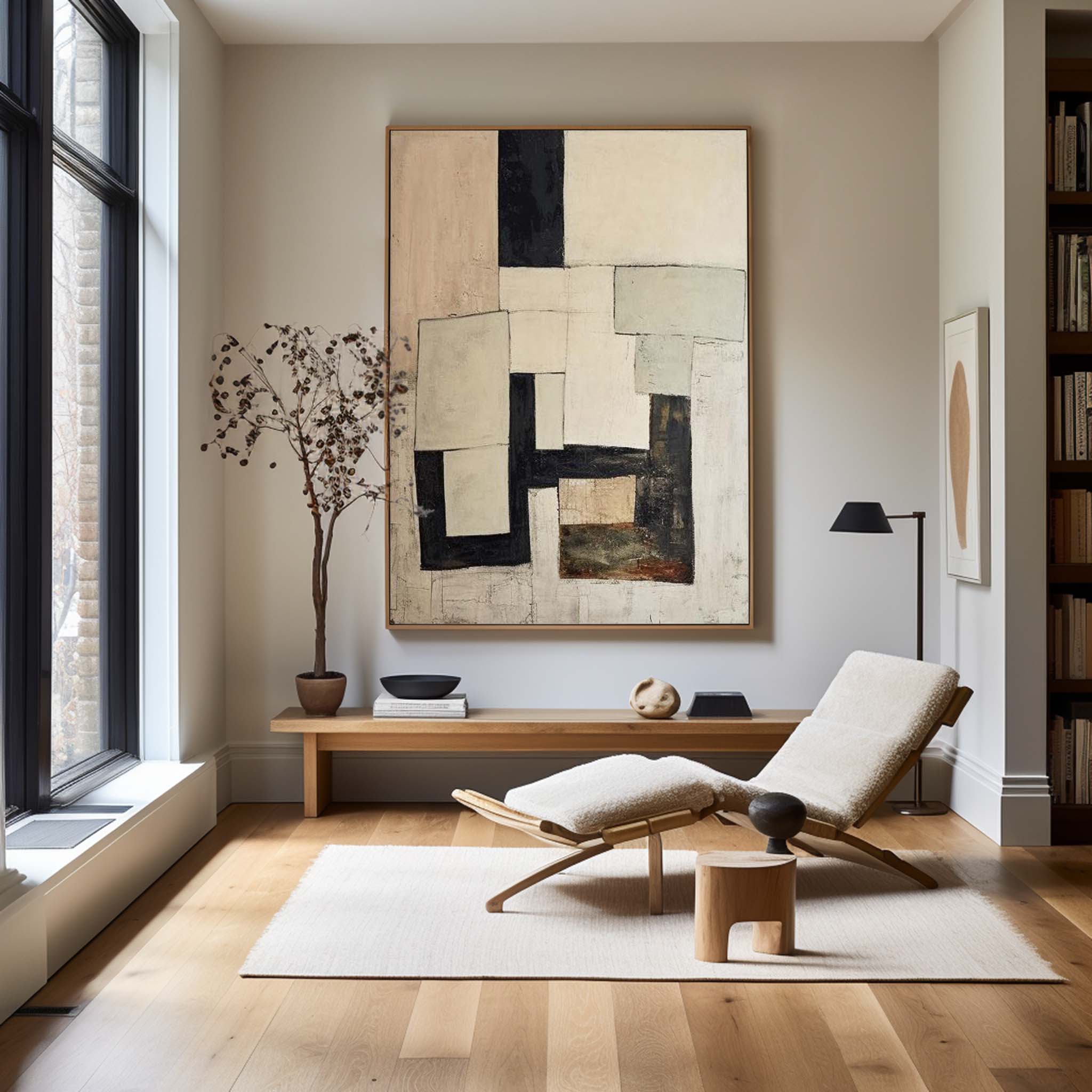 Earthy Tone Washed Abstract Canvas Art