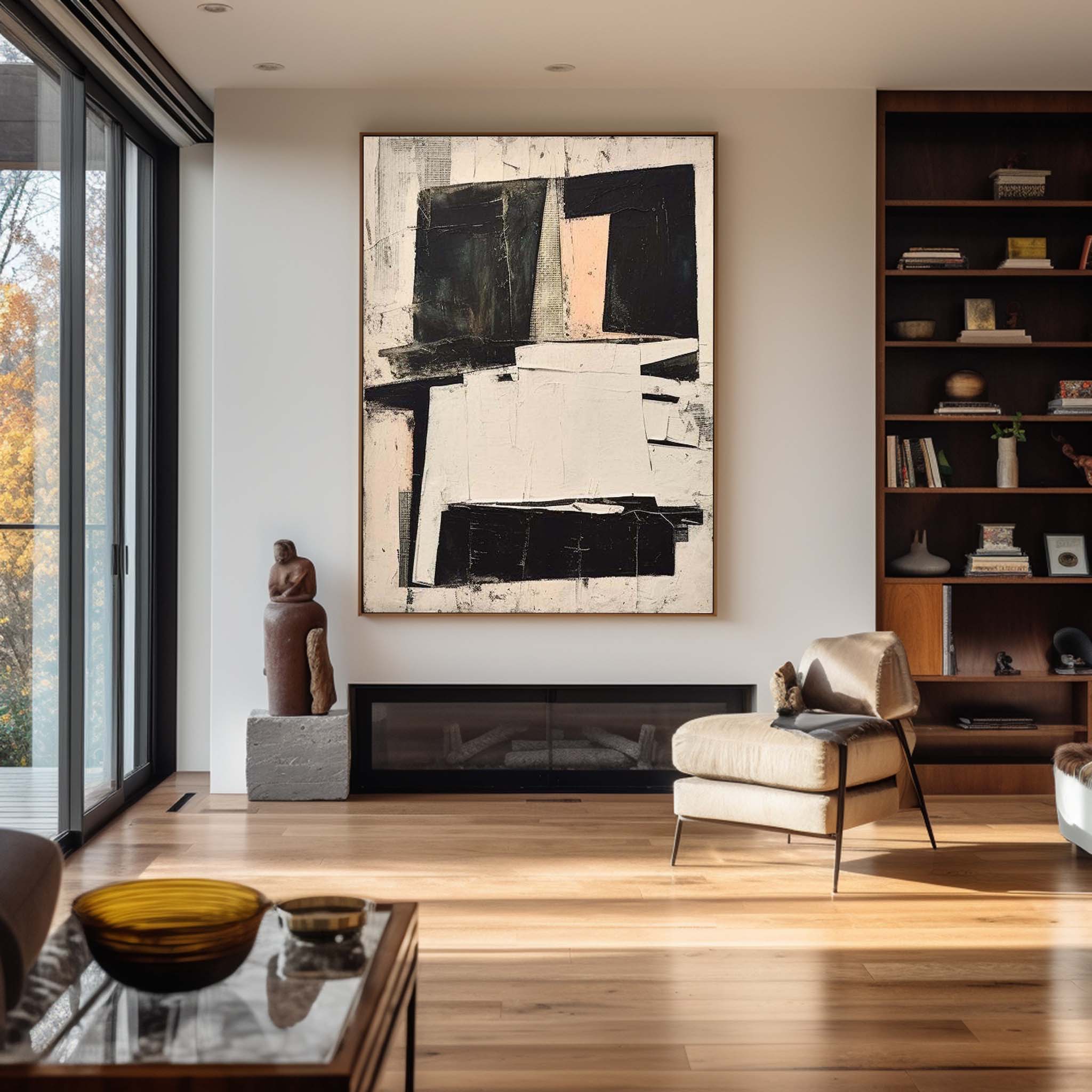 Vintage Block Abstract Canvas Wall Decor
