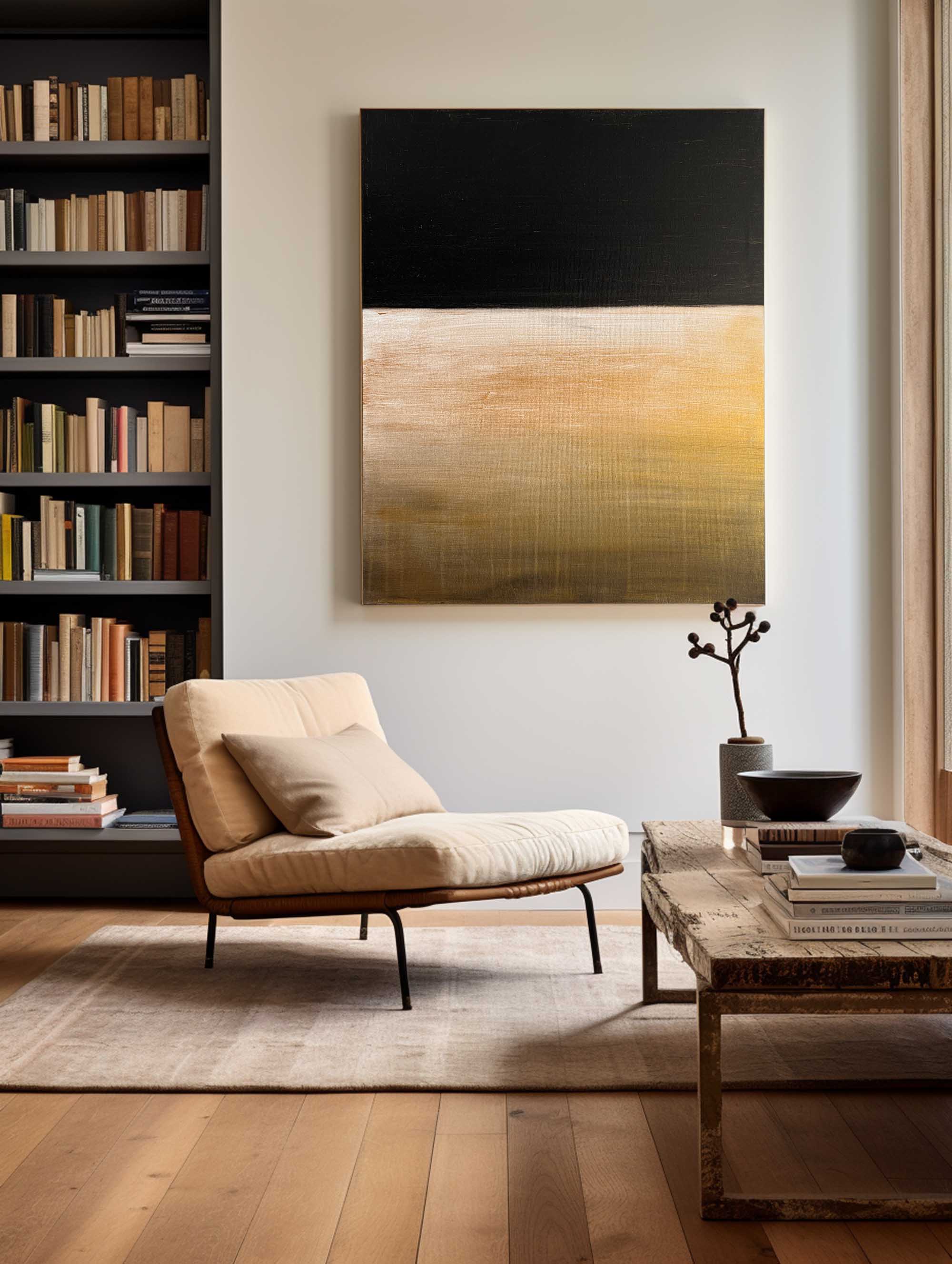 Gradient Warm Tone Abstract Minimal Linen Canvas Wall Hanging