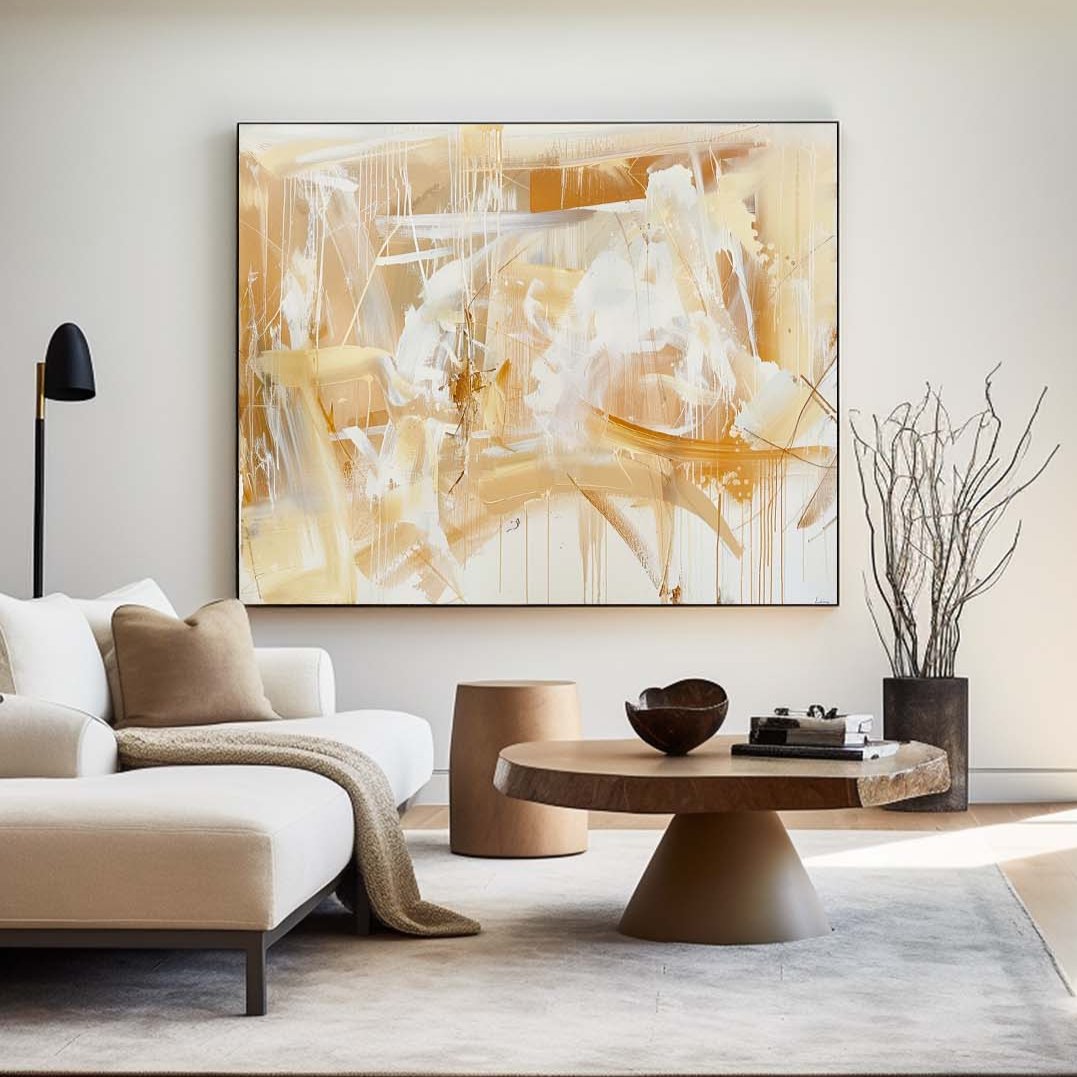 Sepia Woodland Gesture Painting