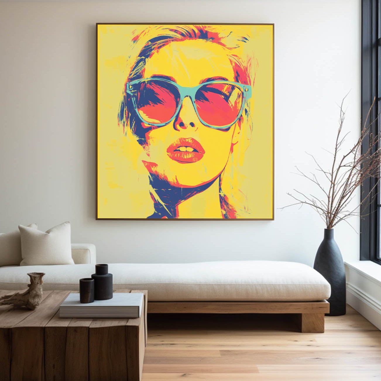 Pop Art Woman Portrait Canvas Wall Art
