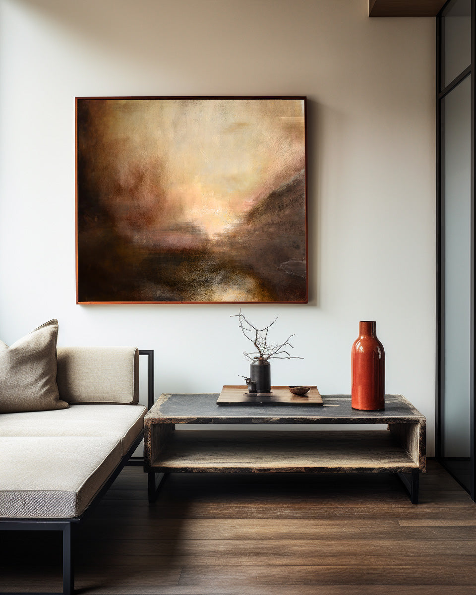 Abstract Coastal Painting ABSH49 - Neutralighting