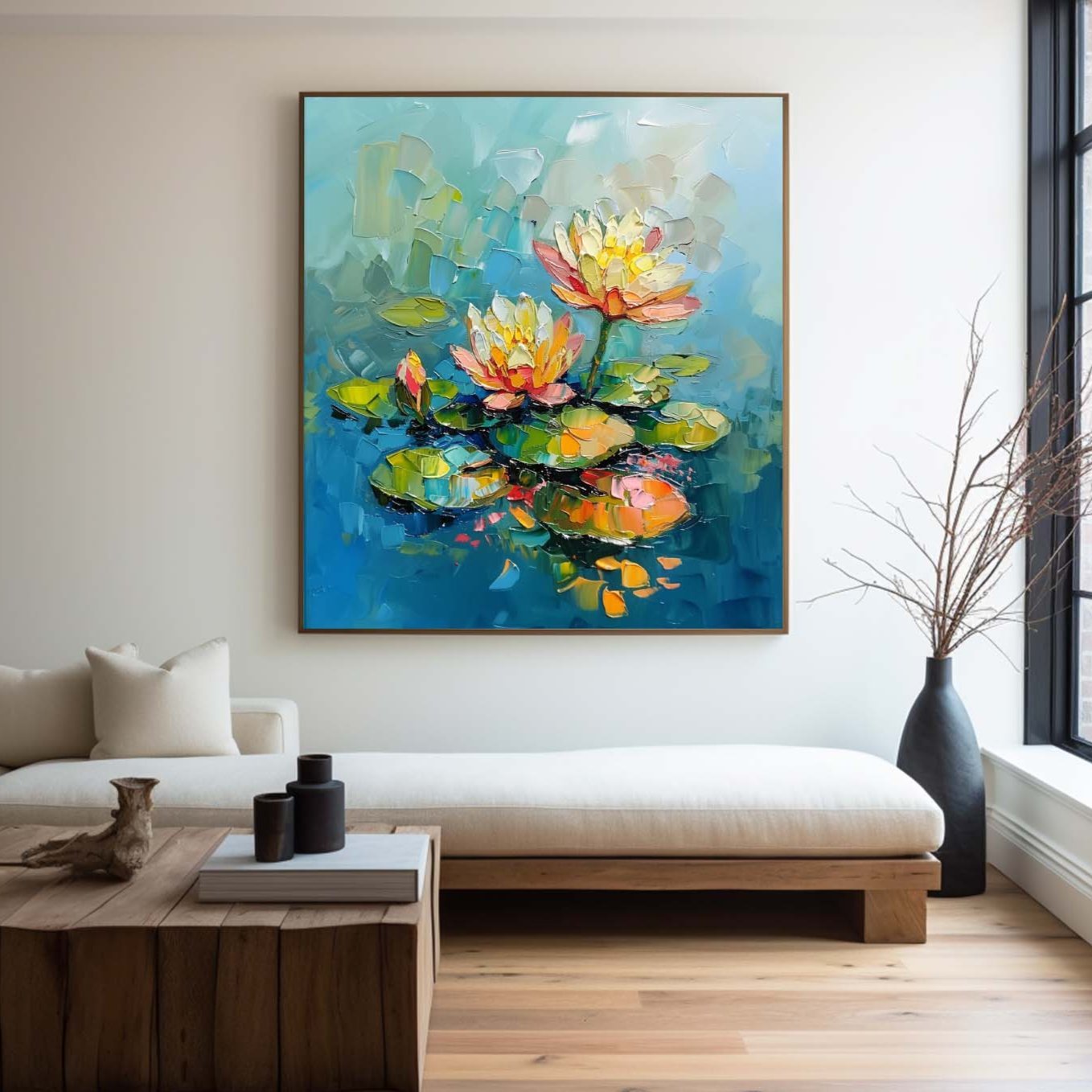 Colorful Lotus Flower Abstract Painting